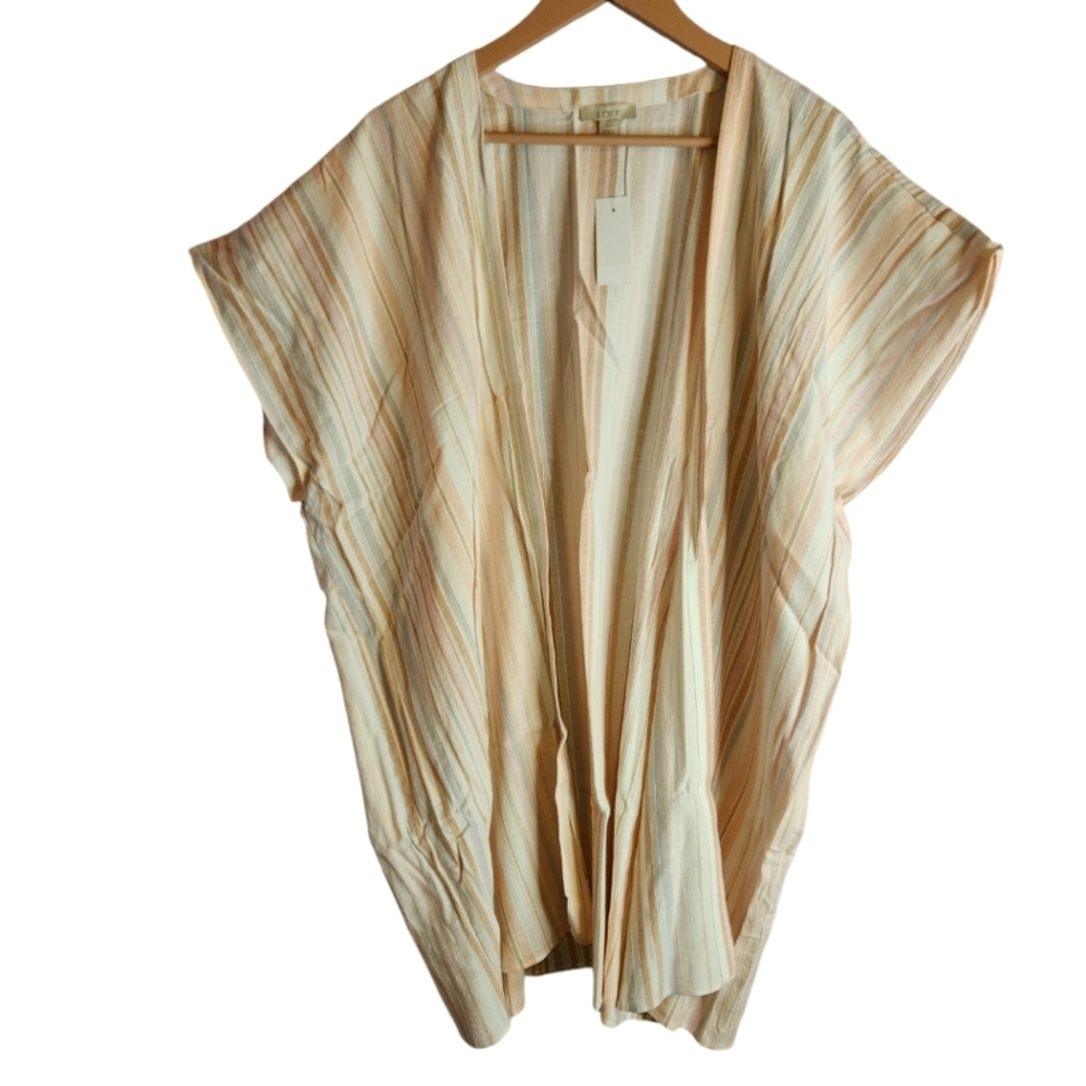 LOFT Striped Kimono Size XS Whisper White Women’s - Picture 6 of 7